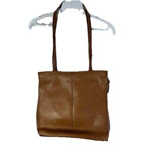 Vintage 90s Soft Brown Leather Distressed Shoulder Bag Purse Luxury Western